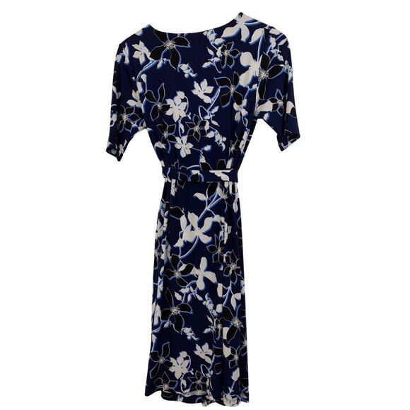 A Pea In The Pod Floral Maternity Wrap Dress Size M Blue Jersey 70508 8041 - Picture 8 of 11
